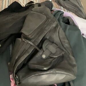 Black Leather Backpack